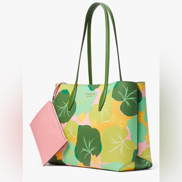 KATE SPADE ALL DAY CUCUMBER FLORAL LARGE TOTE BAG - Picture 3 of 13